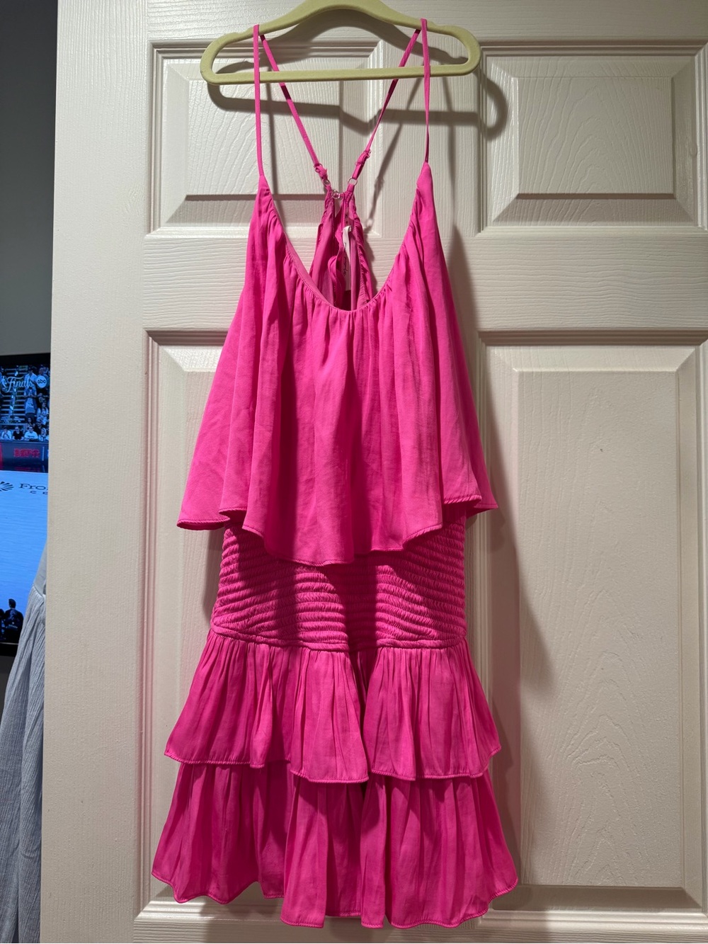 Mustard Seed Hot Pink Tiered Mini Dress